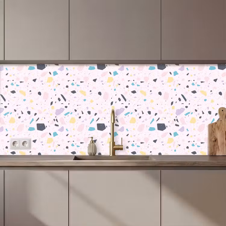 Terrazzo - Patroon - Zacht - Snoep keuken achterwand 2 middel 871 zz_3dshopping