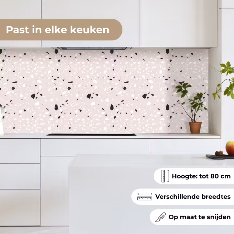 Terrazzo - Patroon - Zacht - Zwart - Wit keuken achterwand 2 middel 871 -sfeer4_NL