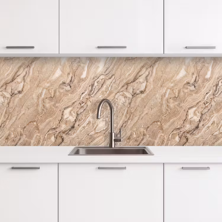 Textuur - Aders - Abstract - Modern - Beige keuken achterwand 2 middel -3d