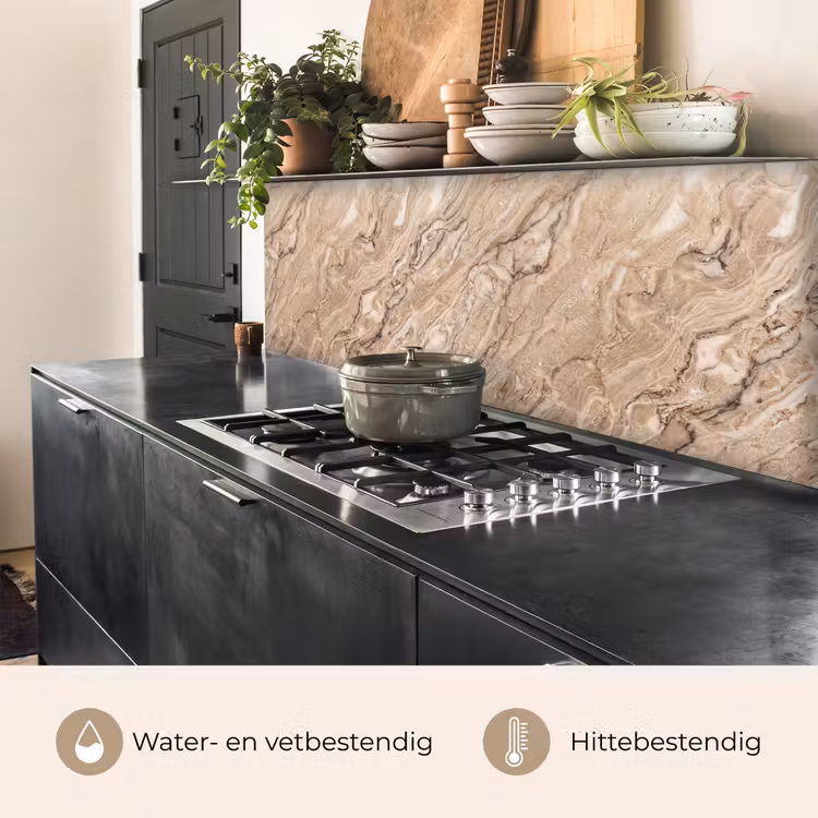 Textuur - Aders - Abstract - Modern - Beige keuken achterwand 2 middel -usp_NL