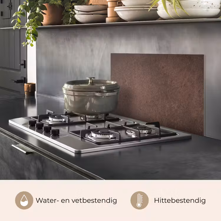 Textuur - Beton - Abstract - Donker - Bruin keuken achterwand spatscherm klein -usp_NL
