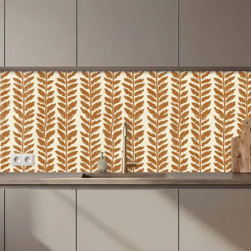 Keuken achterwand - Textuur - Bladeren - Oker
