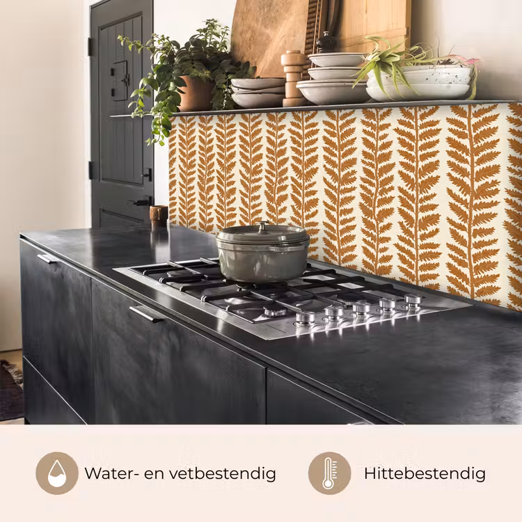 Textuur - Bladeren - Oker keuken achterwand 2 middel 871 -usp_NL