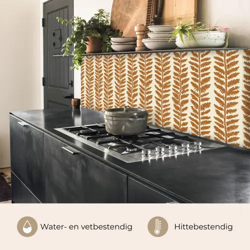 Textuur - Bladeren - Oker keuken achterwand 2 middel 871 -usp_NL