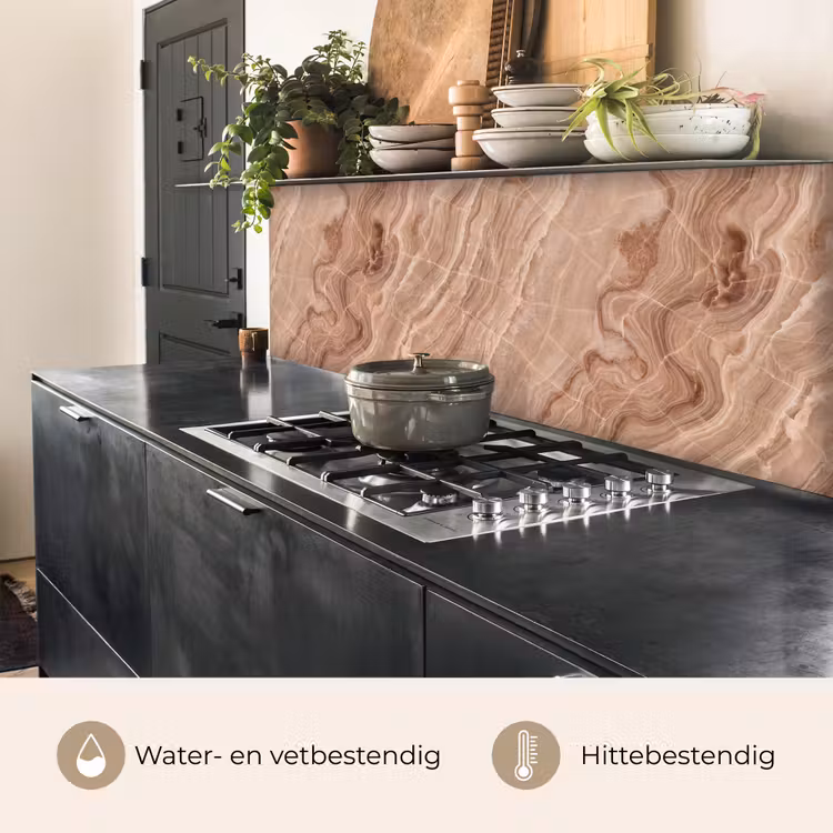 Textuur - Golvend - Abstract - Warm - Bruin keuken achterwand 2 middel -usp_NL
