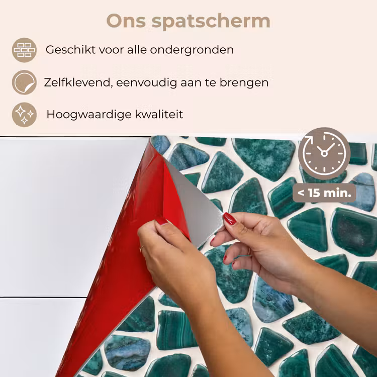 Textuur - Steen - Groen - Abstract - Patroon keuken achterwand spatscherm klein -spatscherm_NL