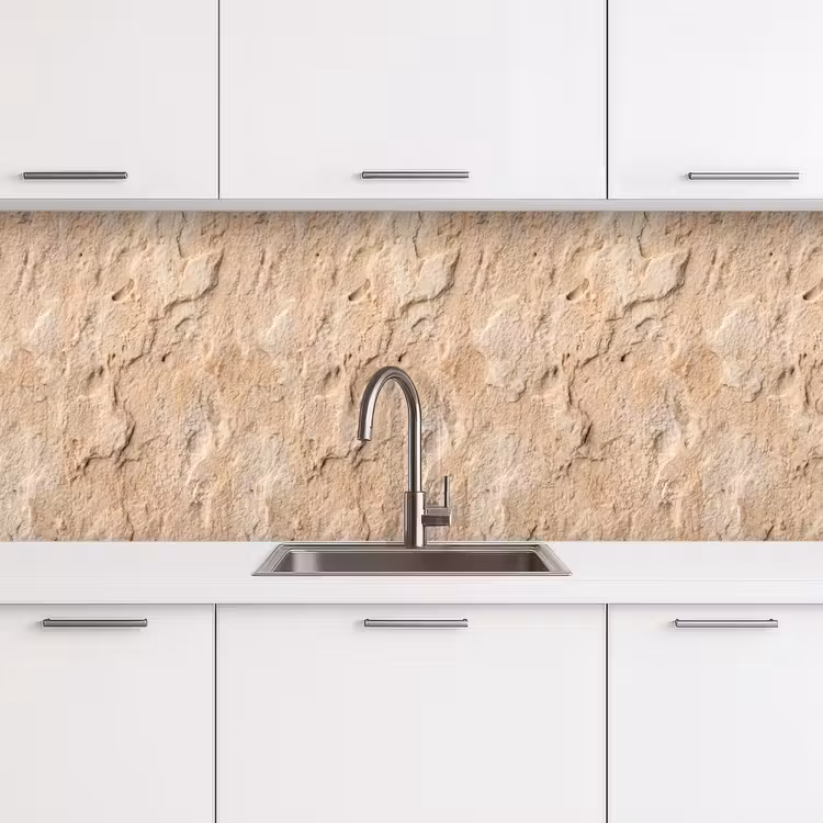 Textuur - Steen - Natuur - Beige keuken achterwand 2 middel -3d