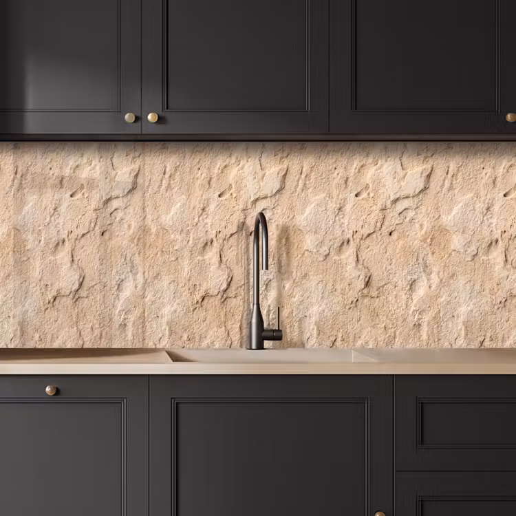 Textuur - Steen - Natuur - Beige keuken achterwand 2 middel -sfeer1