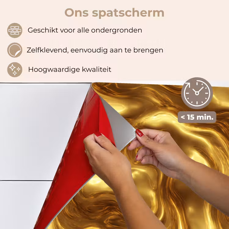 Textuur - Vloeibaar - Organisch - Goud keuken achterwand spatscherm klein 900 -spatscherm_NL