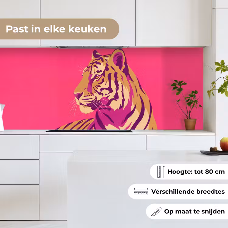 Tijger - Modern - Neon keuken achterwand 2 middel -sfeer4_NL
