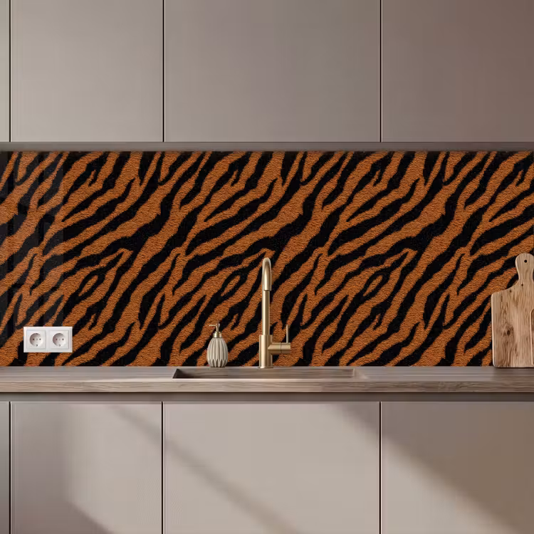 Tijger - Vacht - Zwart keuken achterwand 2 middel 871 zz_3dshopping