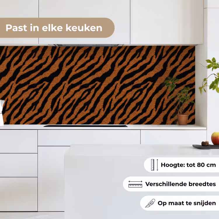 Tijger - Vacht - Zwart keuken achterwand 2 middel 871 -sfeer4_NL