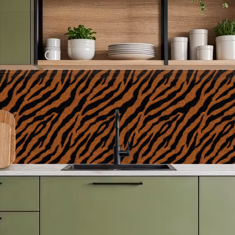 Tijger - Vacht - Zwart keuken achterwand 2 middel 871 -sfeer3
