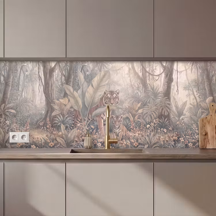 Tijger - Welp - Jungle - Illustratie - Dieren keuken achterwand 2 middel zz_3dshopping