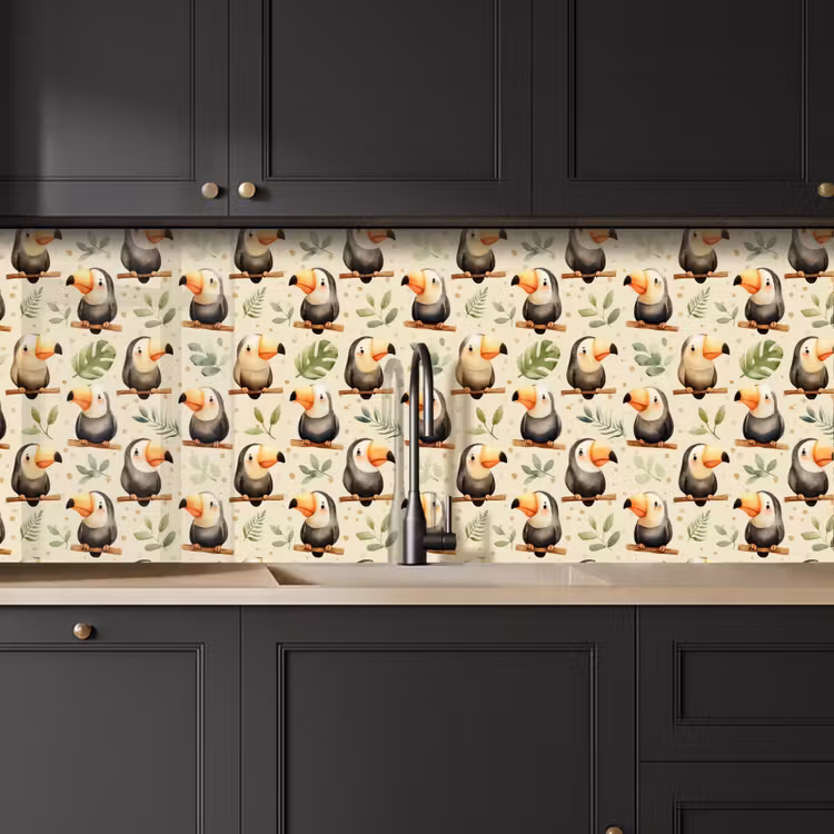 Toekans - Exotisch - Kleurrijk keuken achterwand 2 middel 871 -sfeer1