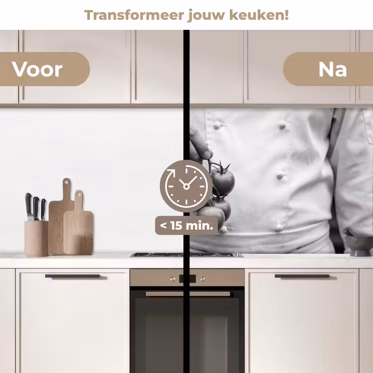 Tomaten - Chef - Zwart - Wit keuken achterwand 2 middel -voor-na2_NL