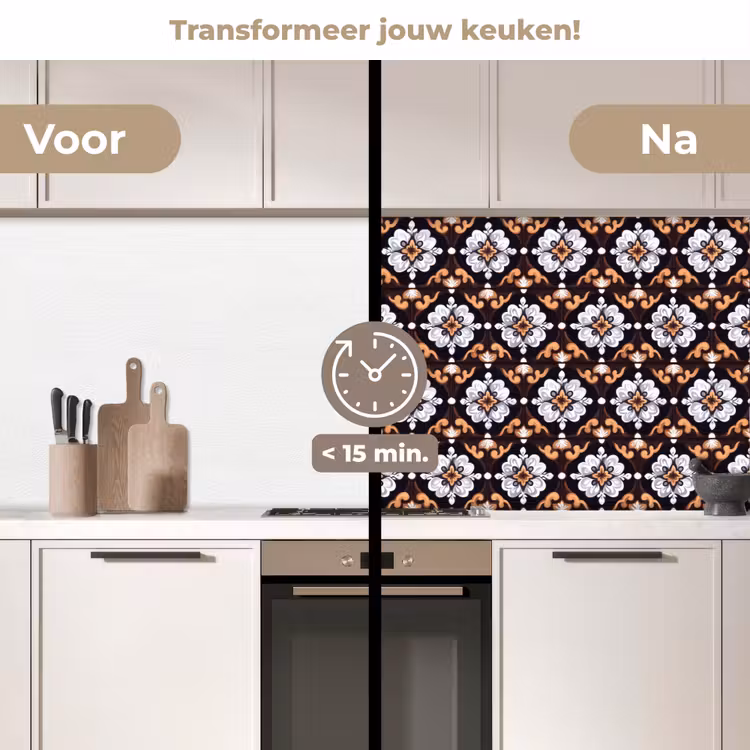 traditioneel - Element - Kleurrijk keuken achterwand 2 middel 871 -voor-na2_NL