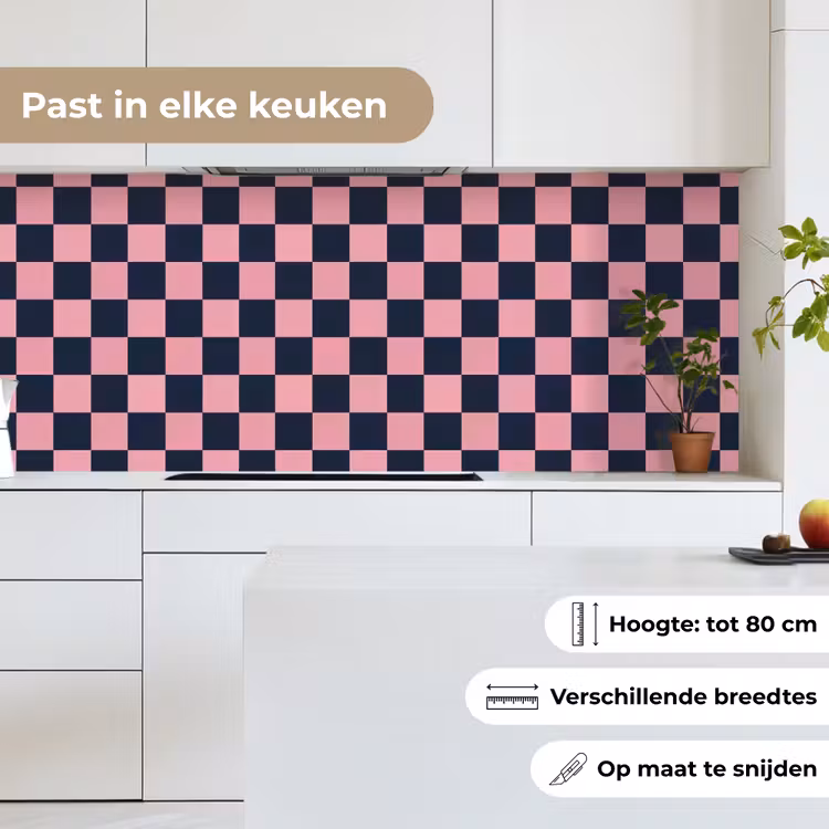 Traditioneel - Patroon - Blauw - Roze keuken achterwand 2 middel 871 -sfeer4_NL