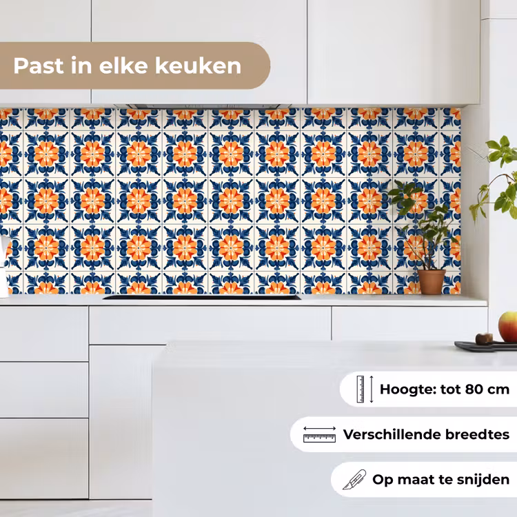Traditioneel - Tegel - Oranje keuken achterwand 2 middel 871 -sfeer4_NL