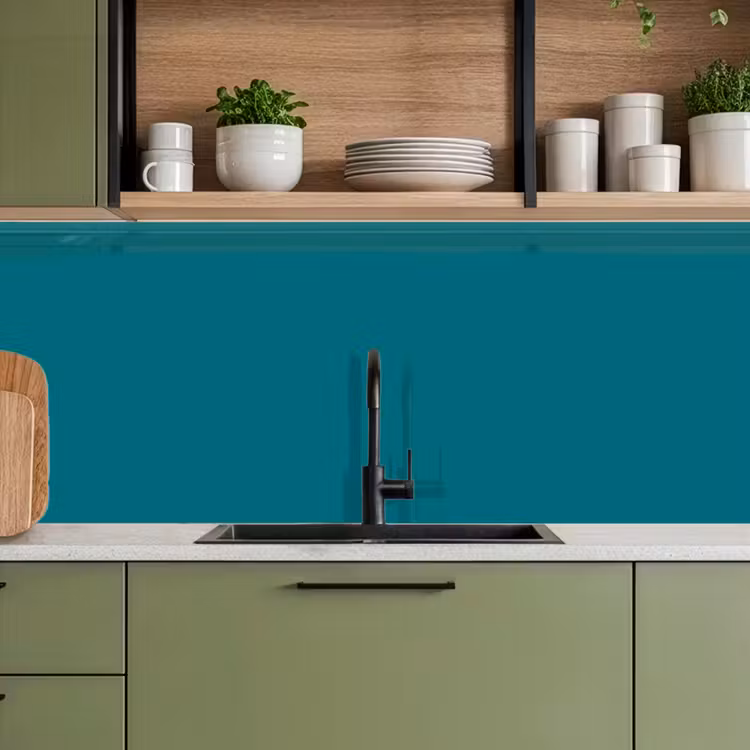 Tropical - Peacock - Blauw keuken achterwand 2 middel 871 -sfeer3