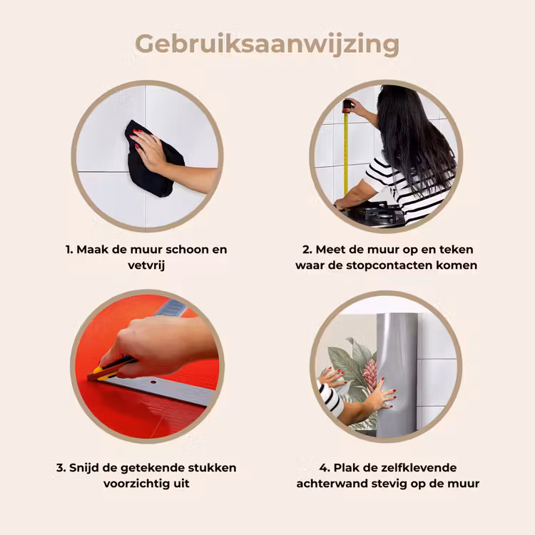 Tropisch - Planten - Modern - Groen keuken achterwand 2 middel -gebruiksaanwijzing_NL