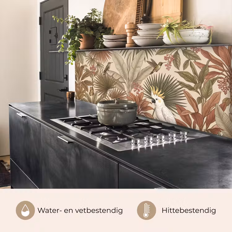 Tropisch - Vogels - Beige keuken achterwand 2 middel -usp_NL