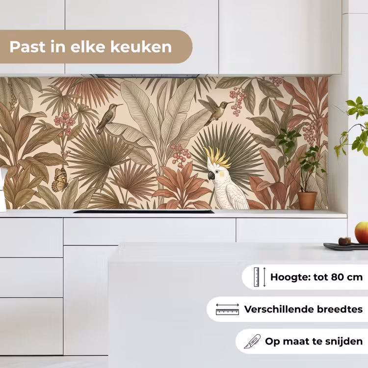 Tropisch - Vogels - Beige keuken achterwand 2 middel -sfeer4_NL
