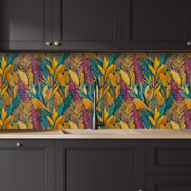 Tropische - Botanisch - Patroon - Kleurrijk - Exotisch keuken achterwand 2 middel 871 -sfeer1