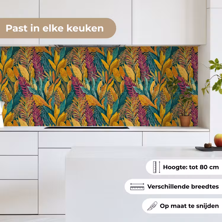 Tropische - Botanisch - Patroon - Kleurrijk - Exotisch keuken achterwand 2 middel 871 -sfeer4_NL