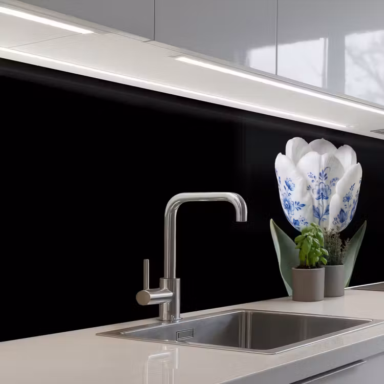 Tulp - Patroon - Blauw keuken achterwand 2 middel -3d_schuin