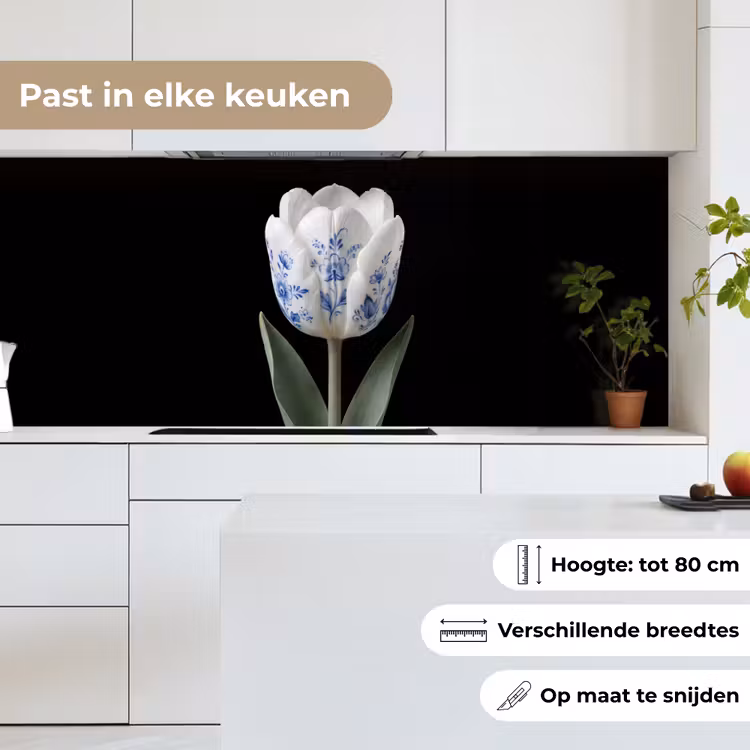 Tulp - Patroon - Blauw keuken achterwand 2 middel -sfeer4_NL