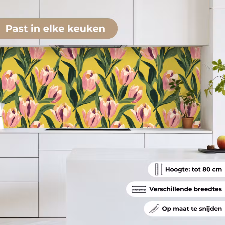 Tulpen - Botanisch - Geel keuken achterwand 2 middel 871 -sfeer4_NL