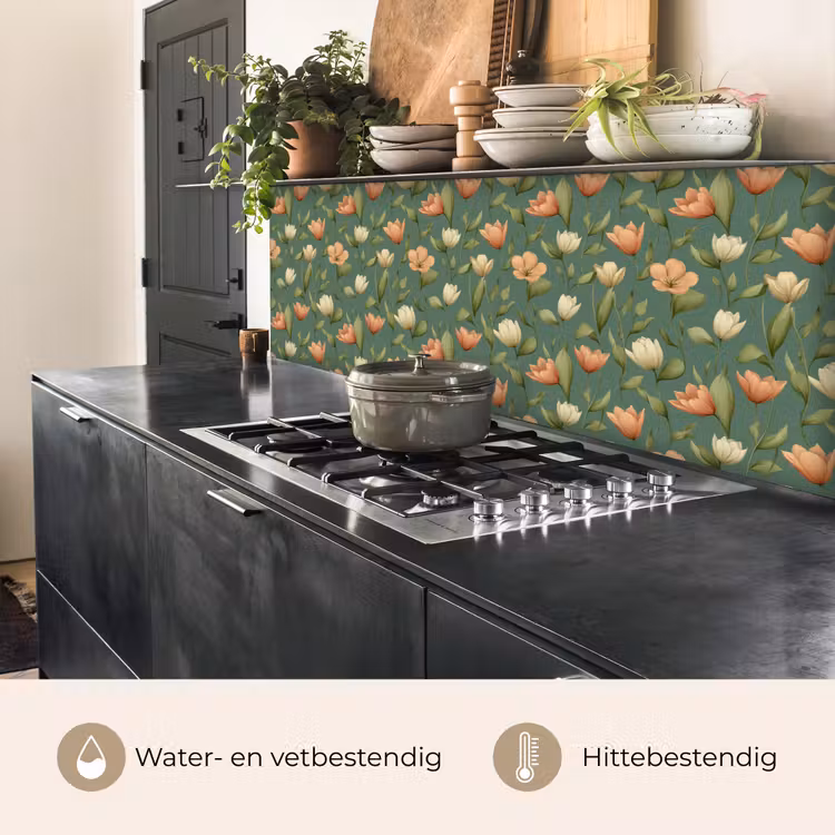 Tulpen - Botanisch - Groen keuken achterwand 2 middel 871 -usp_NL