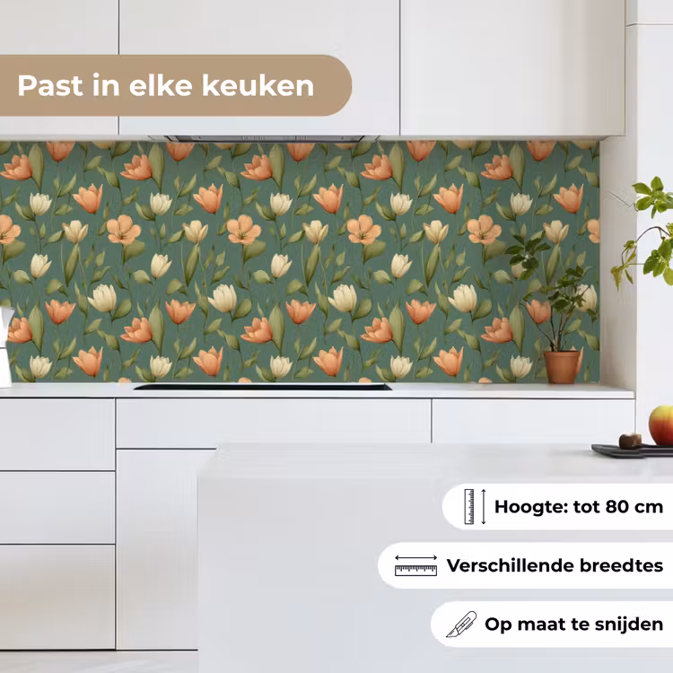 Tulpen - Botanisch - Groen keuken achterwand 2 middel 871 -sfeer4_NL