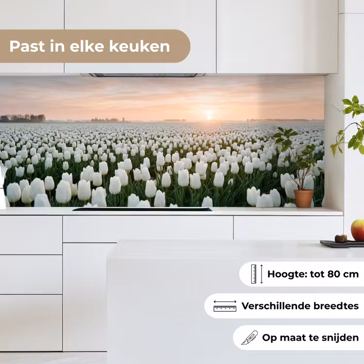 Tulpen - Landschap - Wit keuken achterwand 2 middel -sfeer4_NL