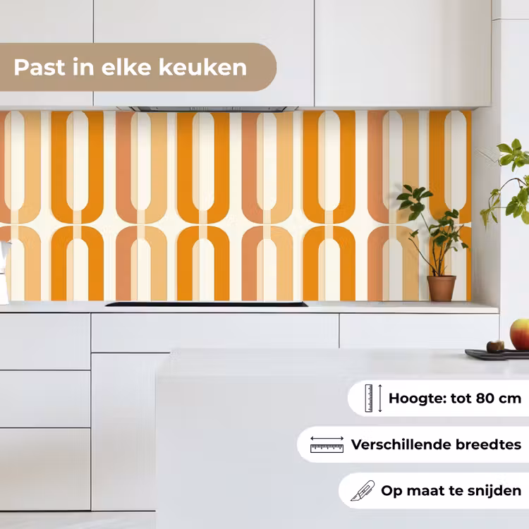 U-vorm - Retro - Oranje keuken achterwand 2 middel 871 -sfeer4_NL