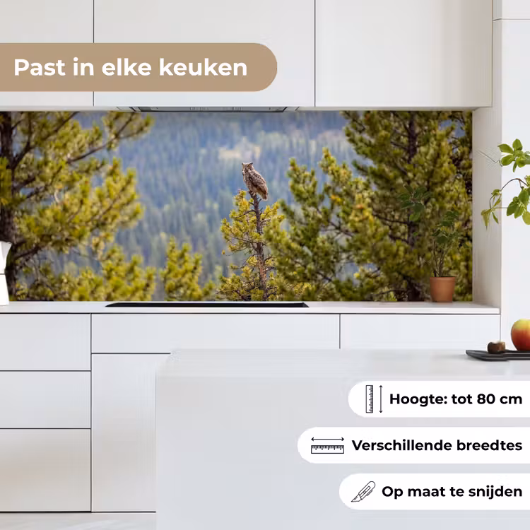 Uil - Oehoe - Bomen - Natuur keuken achterwand 2 middel -sfeer4_NL