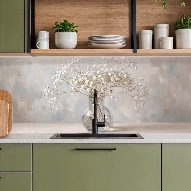 Vaas - Gipskruid - Wit keuken achterwand 2 middel -sfeer3