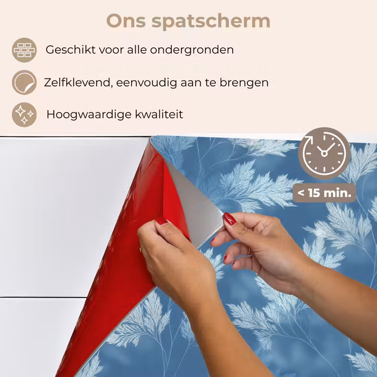 Varen - Botanisch - Patroon - Grijsblauw keuken achterwand 2 middel 871 -3d