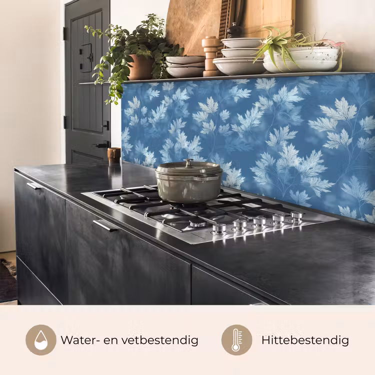 Varen - Botanisch - Patroon - Grijsblauw keuken achterwand 2 middel 871 -usp_NL