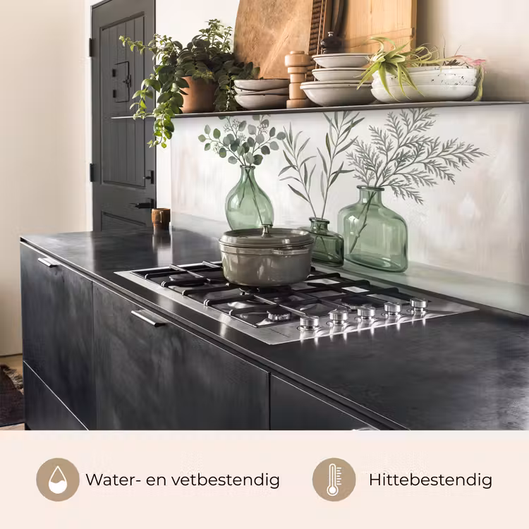 Vazen - Bladeren - Groen keuken achterwand 2 middel -usp_NL