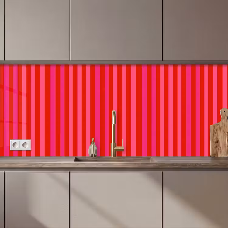 Verticaal - Strepen - Roze keuken achterwand 2 middel 871 zz_3dshopping