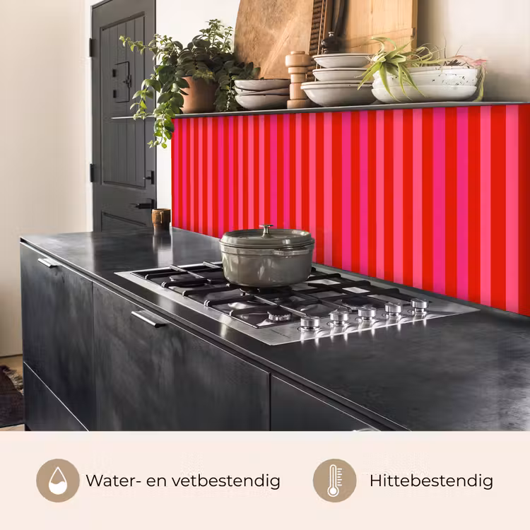 Verticaal - Strepen - Roze keuken achterwand 2 middel 871 -usp_NL