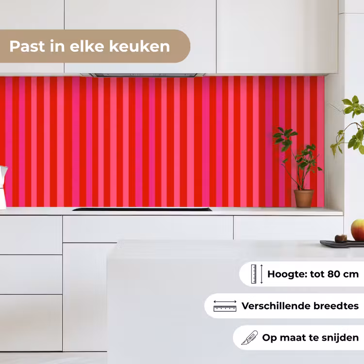 Verticaal - Strepen - Roze keuken achterwand 2 middel 871 -sfeer4_NL