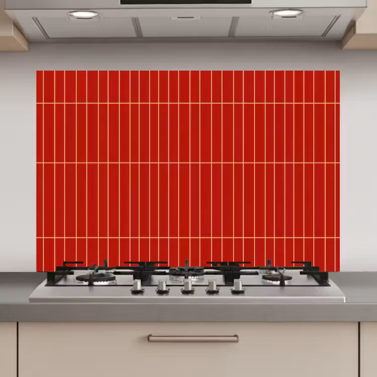 Verticaal - Wandtegel - Helderrood keuken achterwand spatscherm klein 900 -3d_website