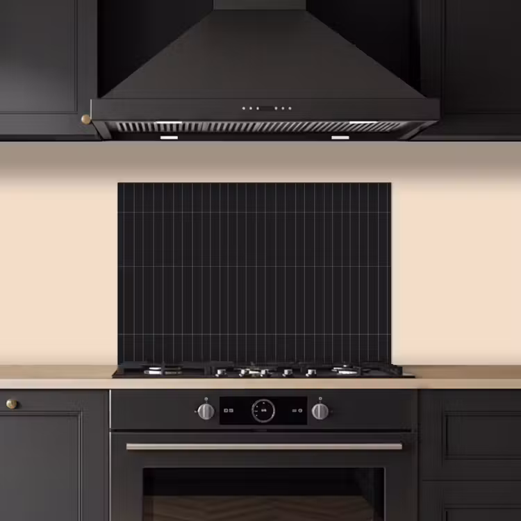 Verticaal - Wandtegel - Mat - Zwart keuken achterwand spatscherm klein 900 -sfeer1