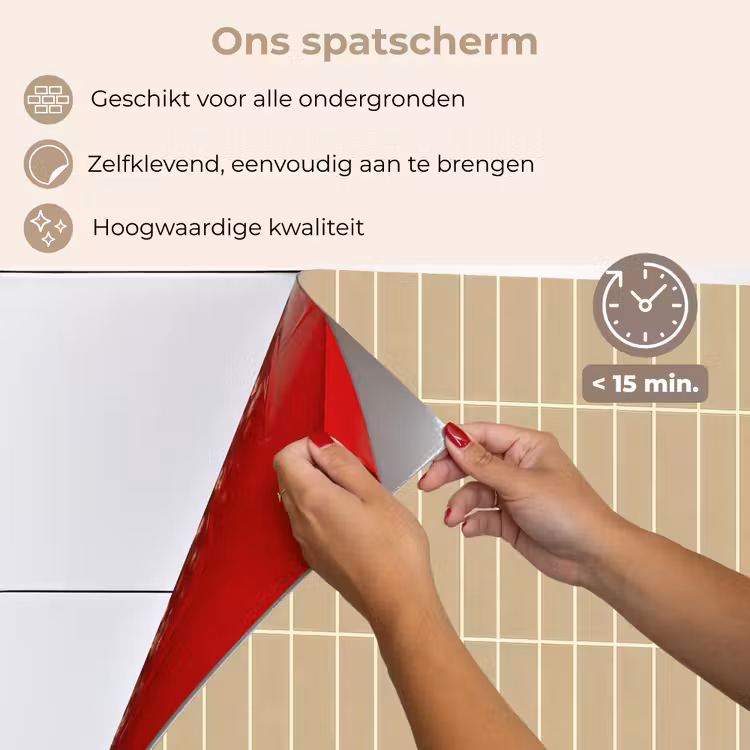 Verticaal - Wandtegel - Zand - Beige keuken achterwand spatscherm klein 900 -spatscherm_NL