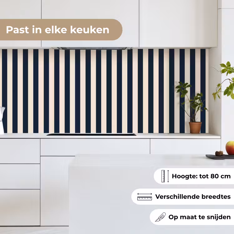 Verticale strepen - Blauw - Crème keuken achterwand 2 middel 871 -sfeer4_NL