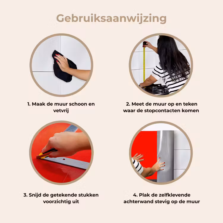Vibrant - Vermilion - Rood keuken achterwand 2 middel 871 -gebruiksaanwijzing_NL