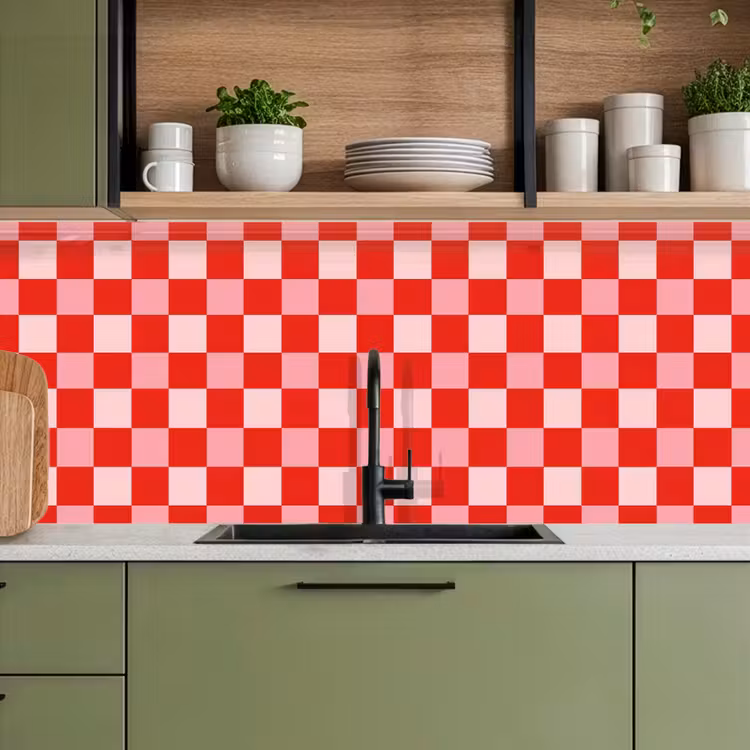 Vierkant - Klassiek - Rood keuken achterwand 2 middel 871 -sfeer3